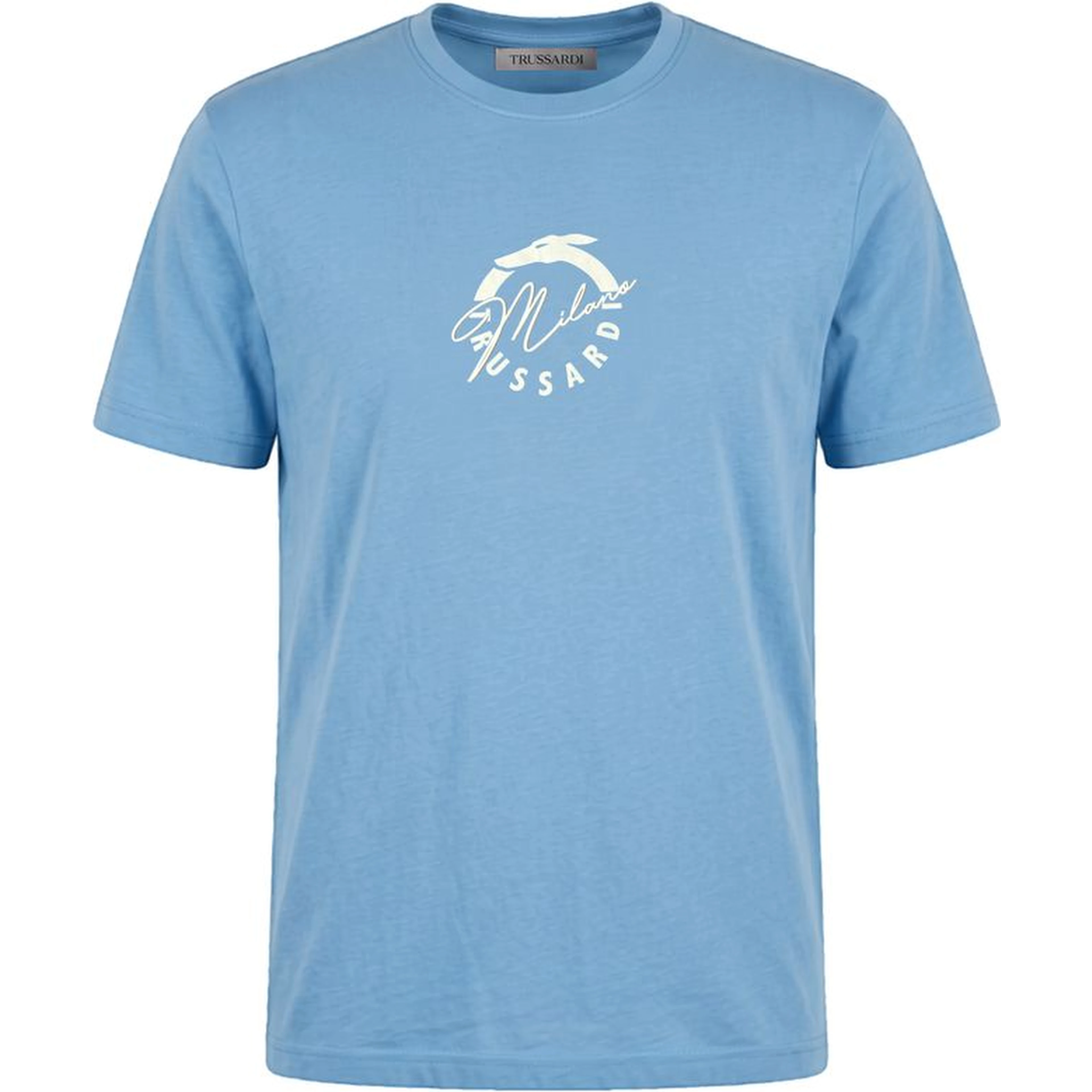 Light Blue Cotton Men T-Shirt