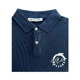 Blue Cotton Men's Polo Shirt