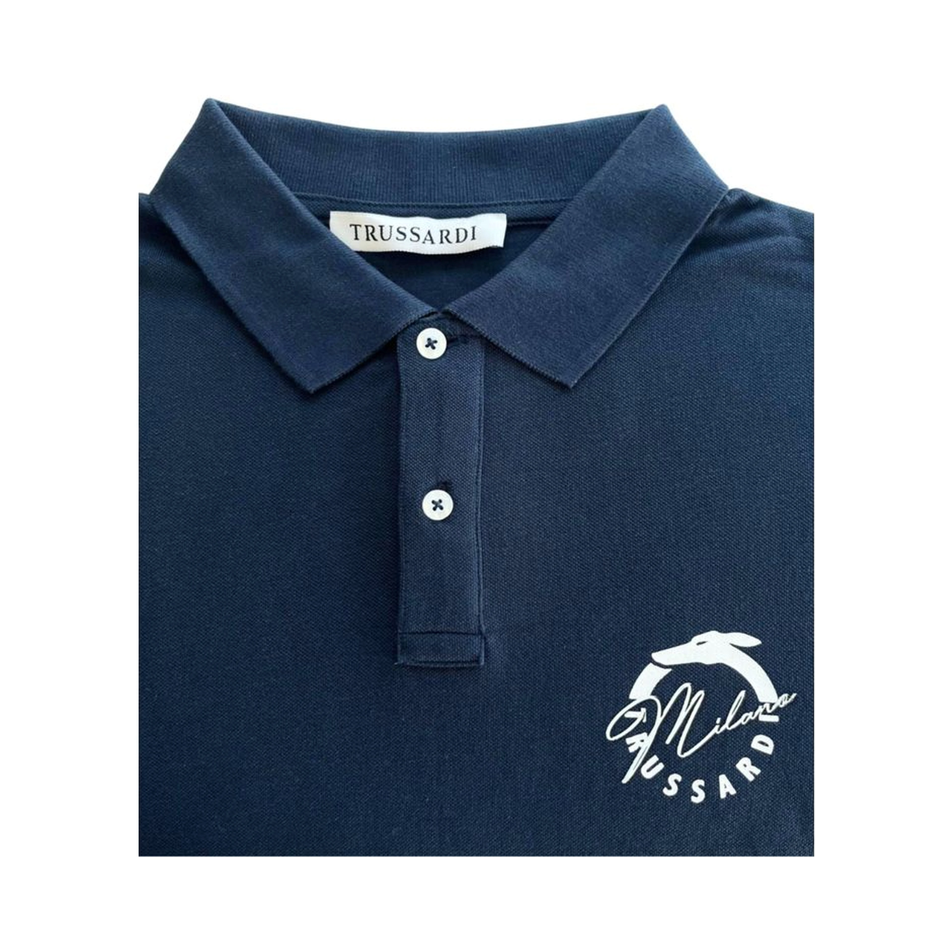 Blue Cotton Men's Polo Shirt