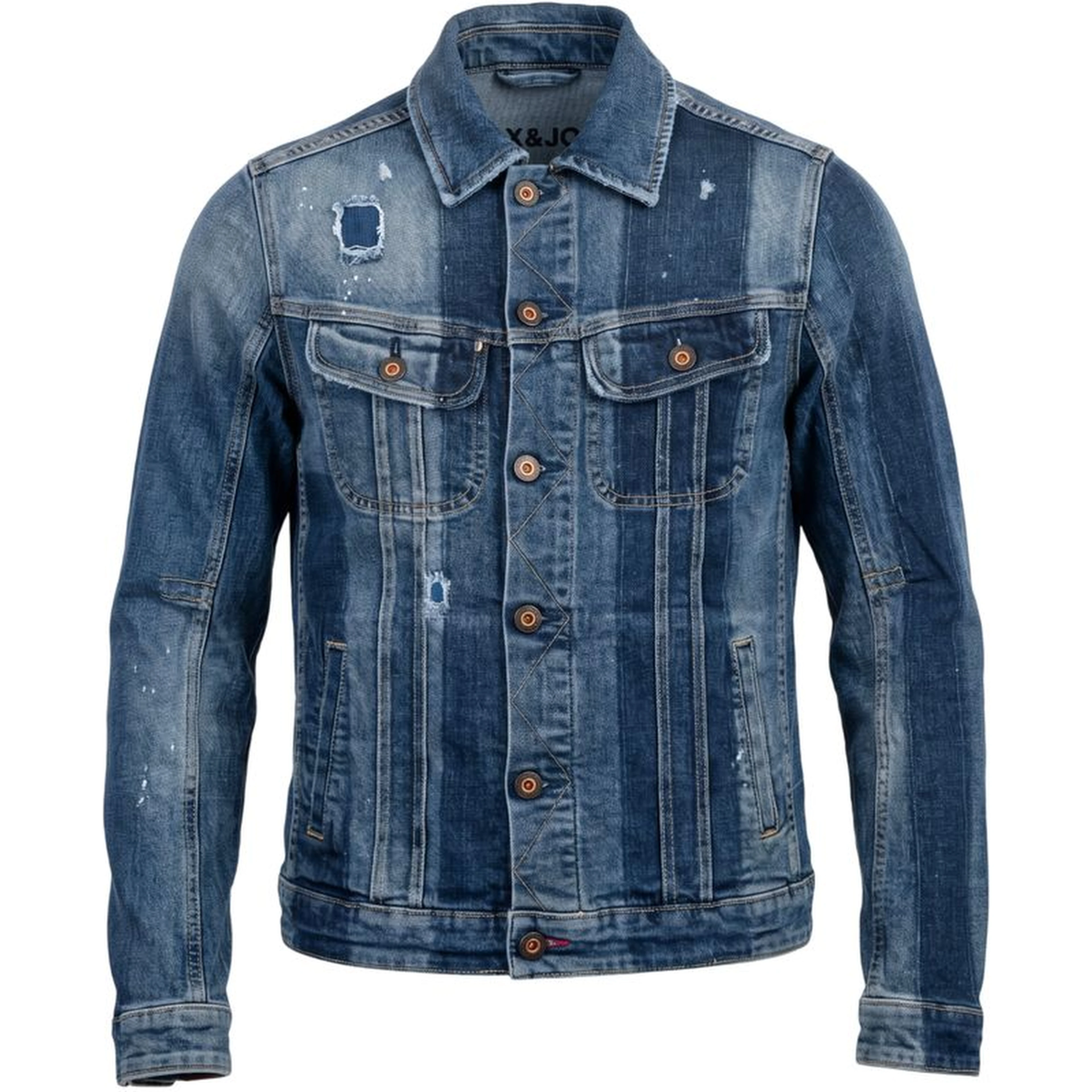 Blue Cotton Men Jacket