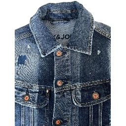 Blue Cotton Men Jacket