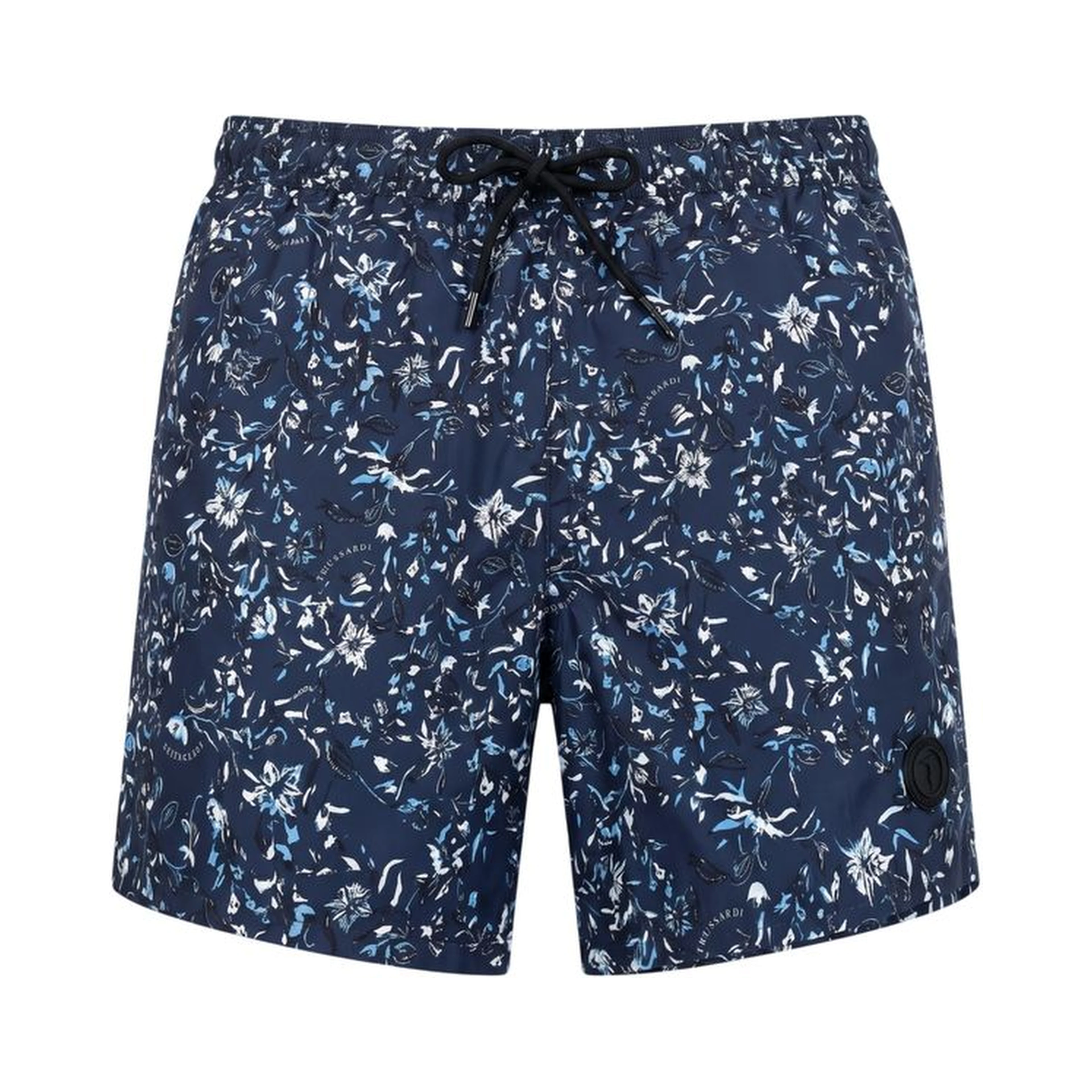 Blue Polyester Men Swim Short