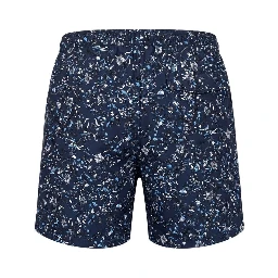 Blue Polyester Men Swim Short