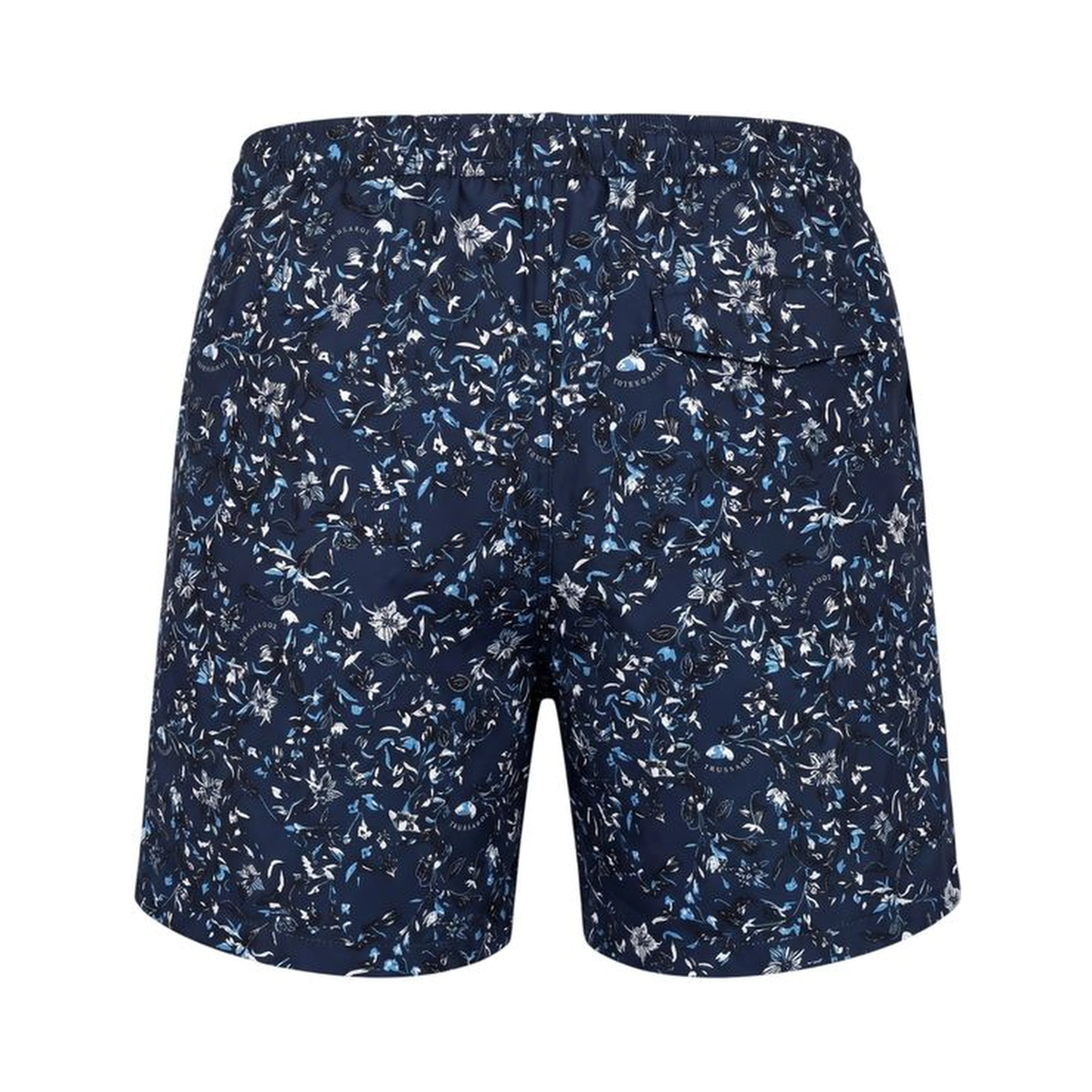 Blue Polyester Men Swim Short