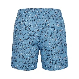 Light Blue Polyester Men Swim Trunk