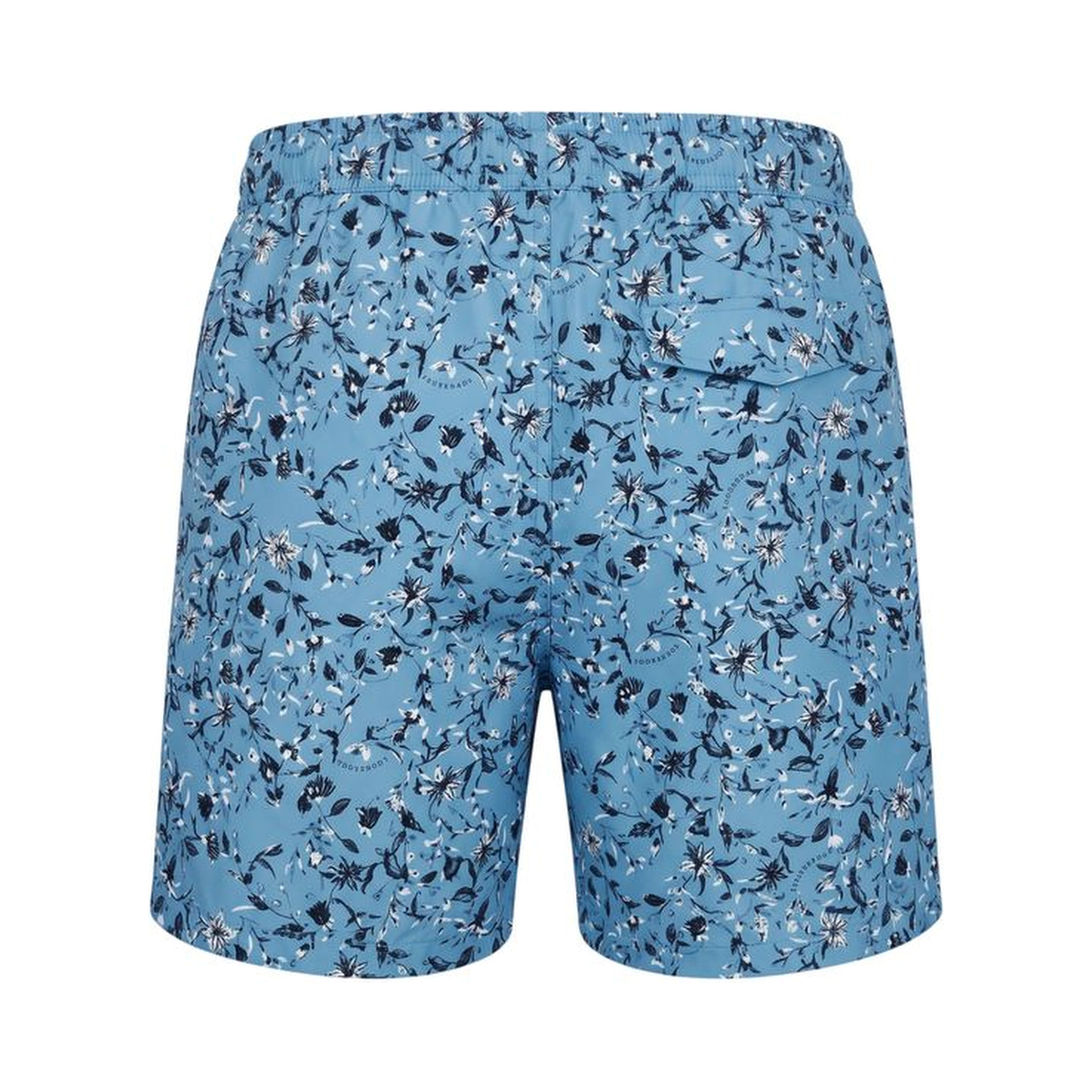 Light Blue Polyester Men Swim Trunk