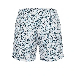 White Polyester Men Swim Shorts