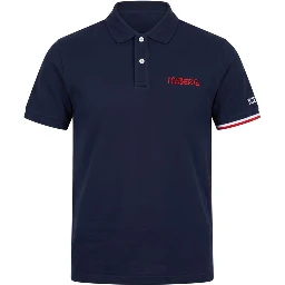 Blue Cotton Polo Shirt