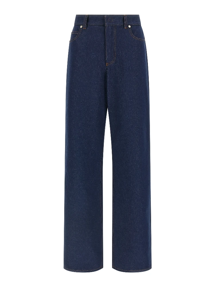 Blue Cotton Jeans Denim