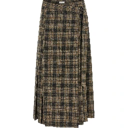 Brown Virgin Wool Mini Skirt