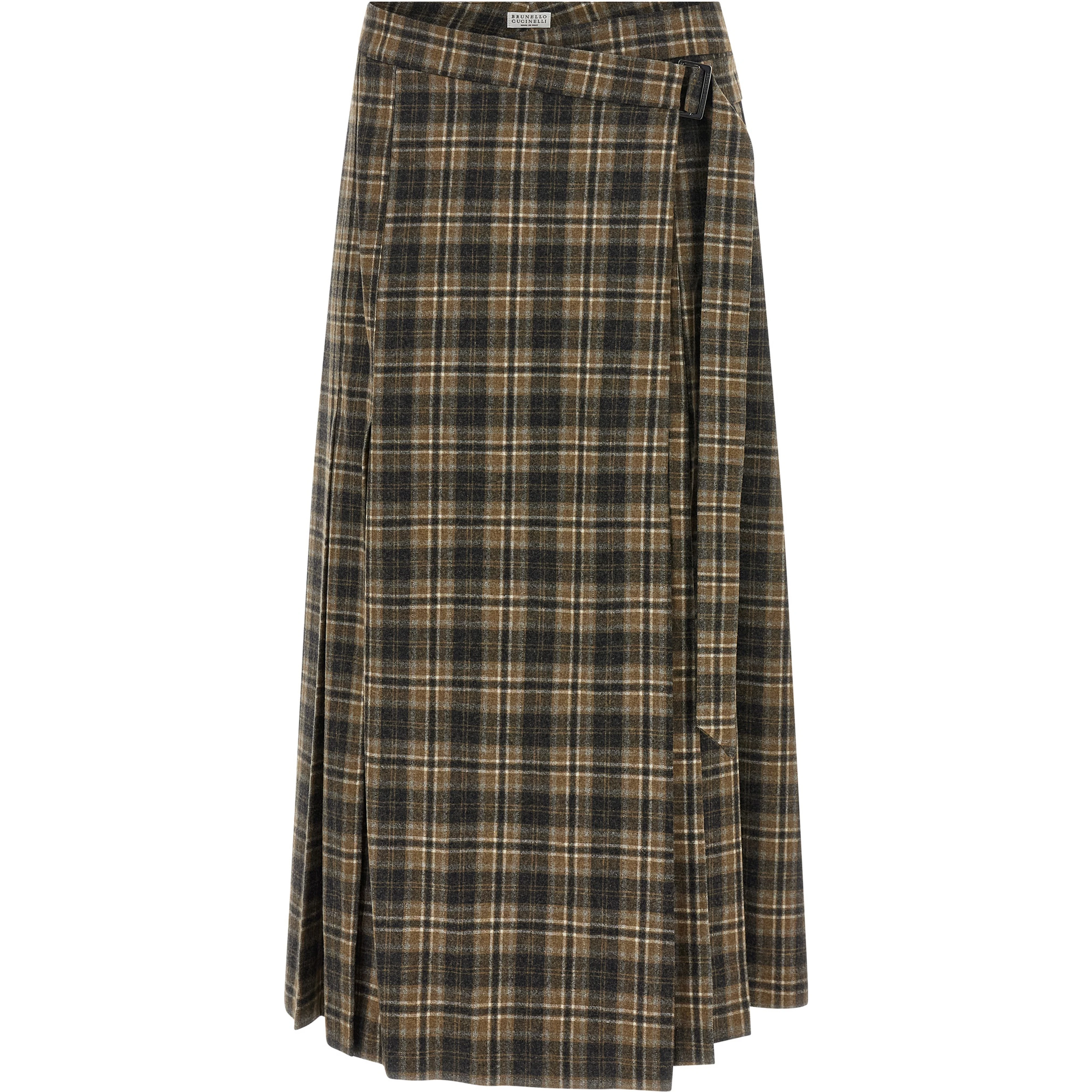 Brown Virgin Wool Mini Skirt