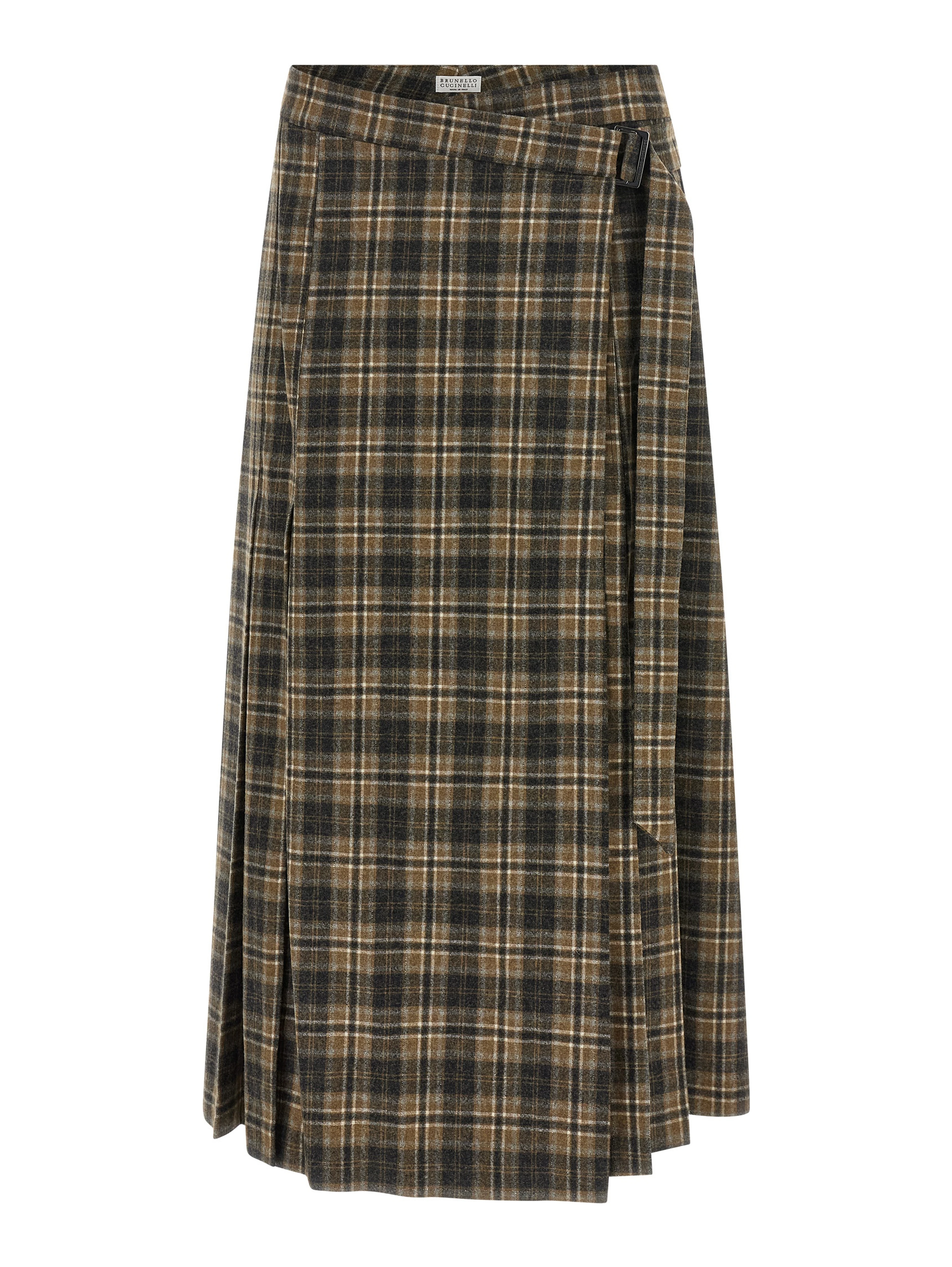 Brown Virgin Wool Mini Skirt