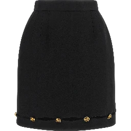 Black Virgin Wool Long Skirt