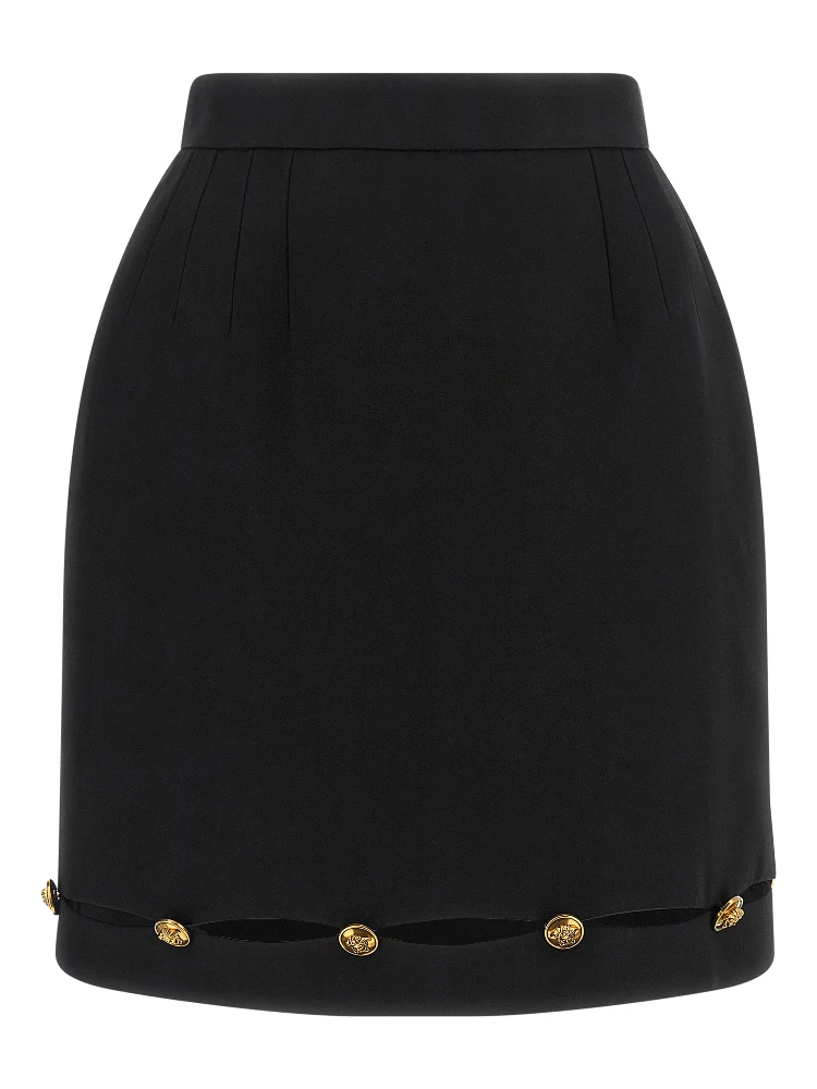 Black Virgin Wool Long Skirt