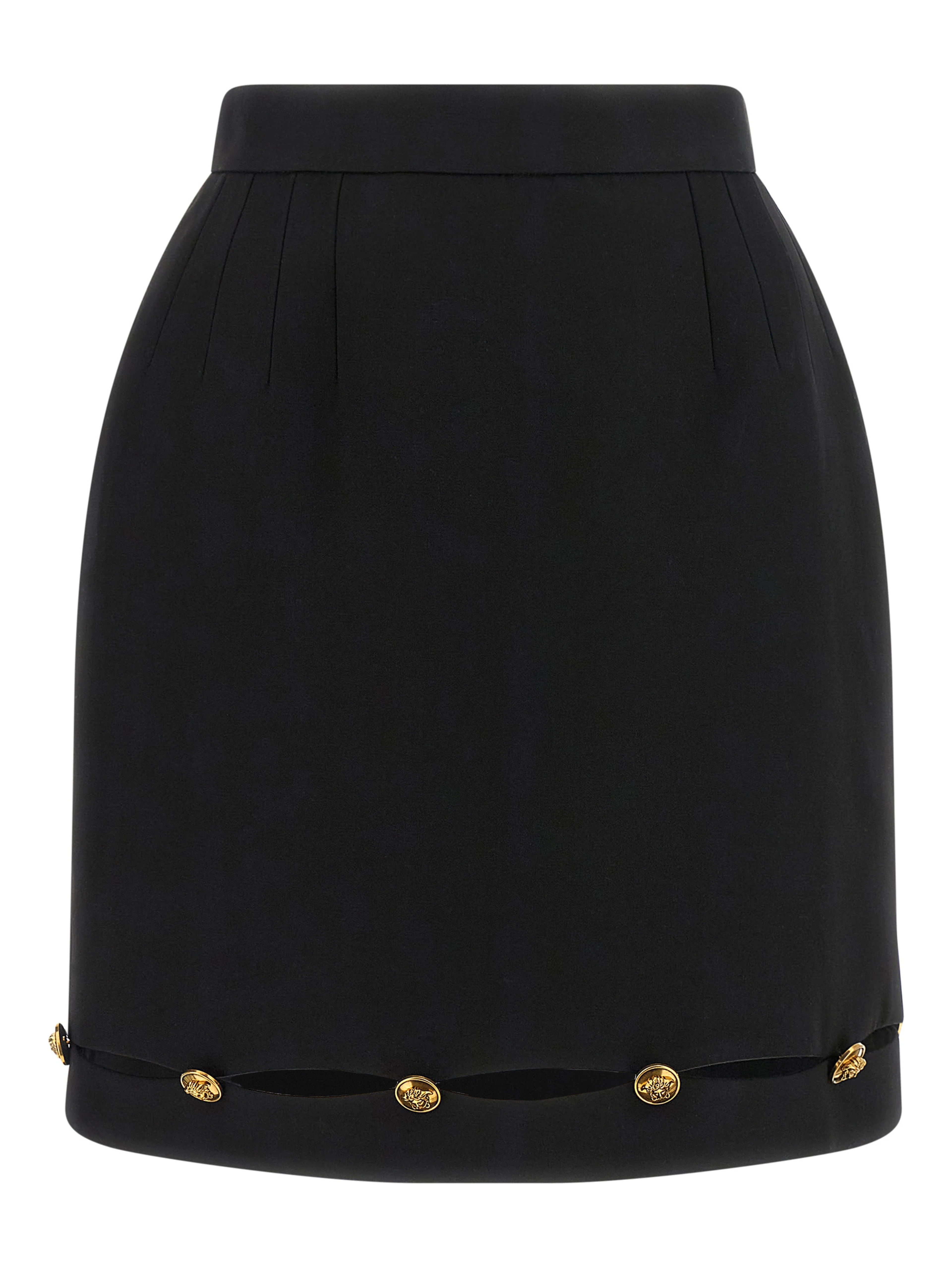 Black Virgin Wool Long Skirt