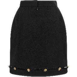 Black Virgin Wool Long Skirt