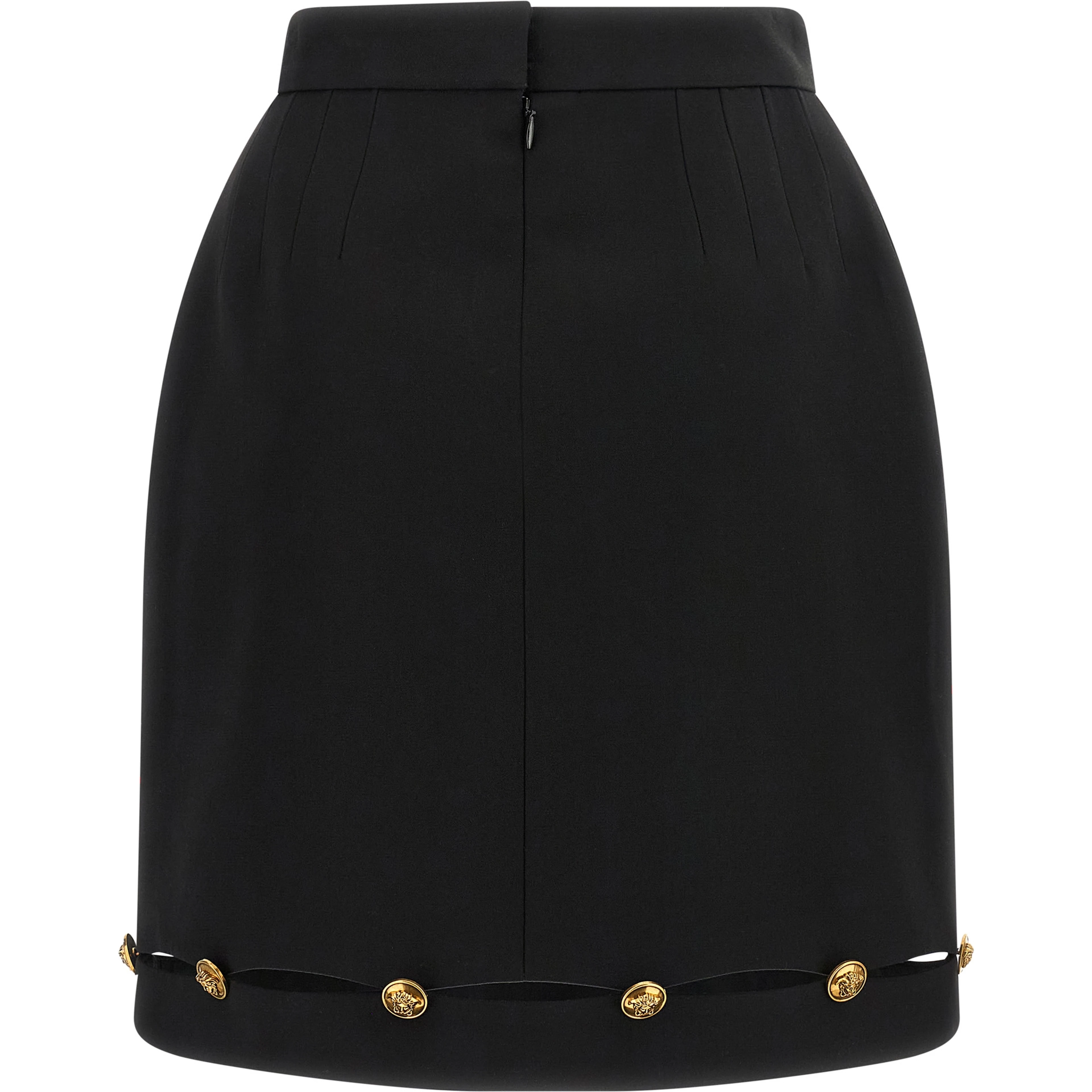 Black Virgin Wool Long Skirt