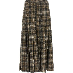 Brown Virgin Wool Mini Skirt