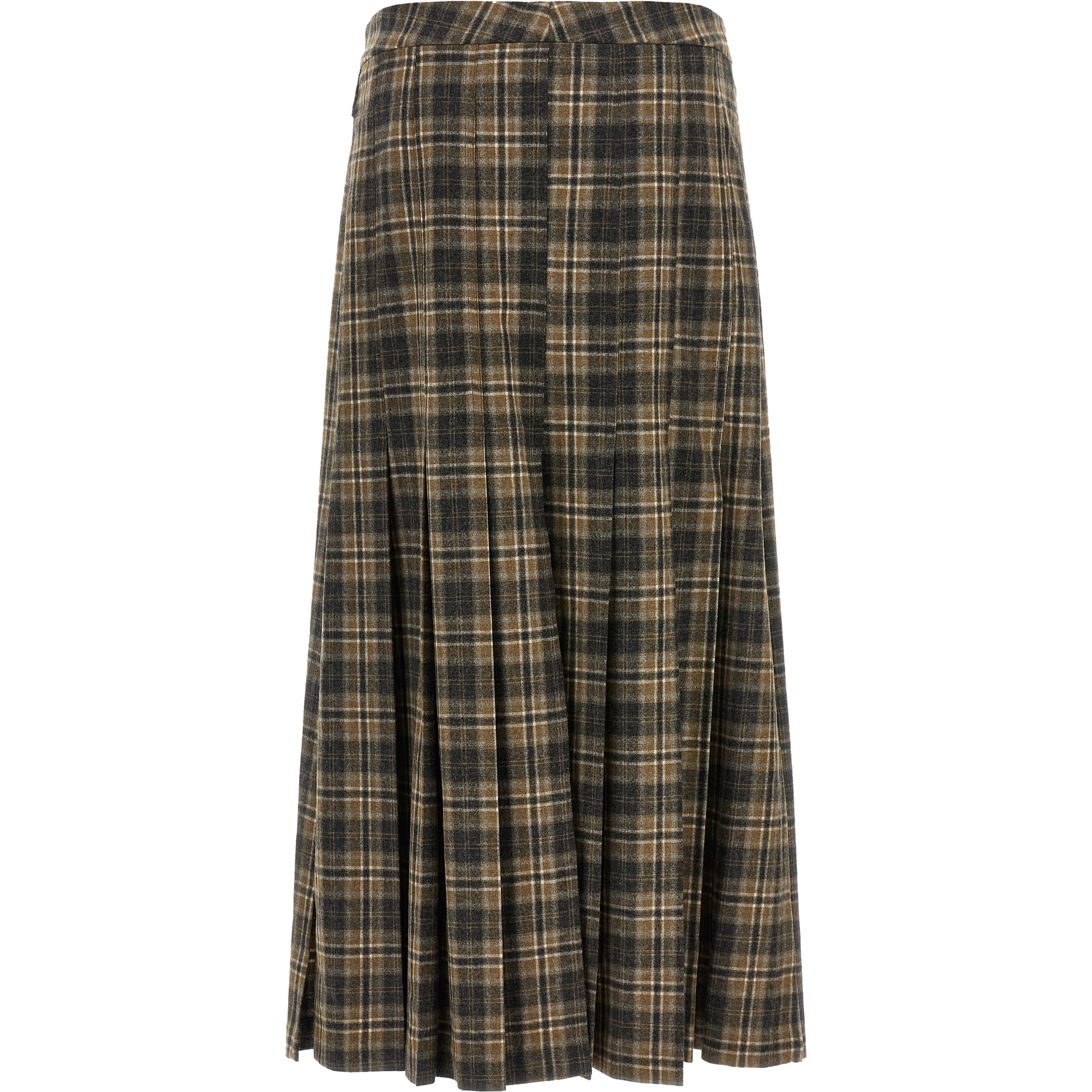 Brown Virgin Wool Mini Skirt