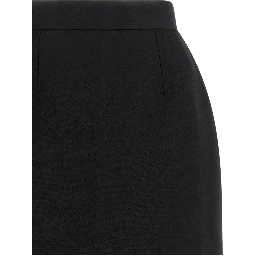 Black Virgin Wool Long Skirt