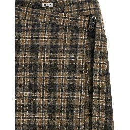 Brown Virgin Wool Mini Skirt