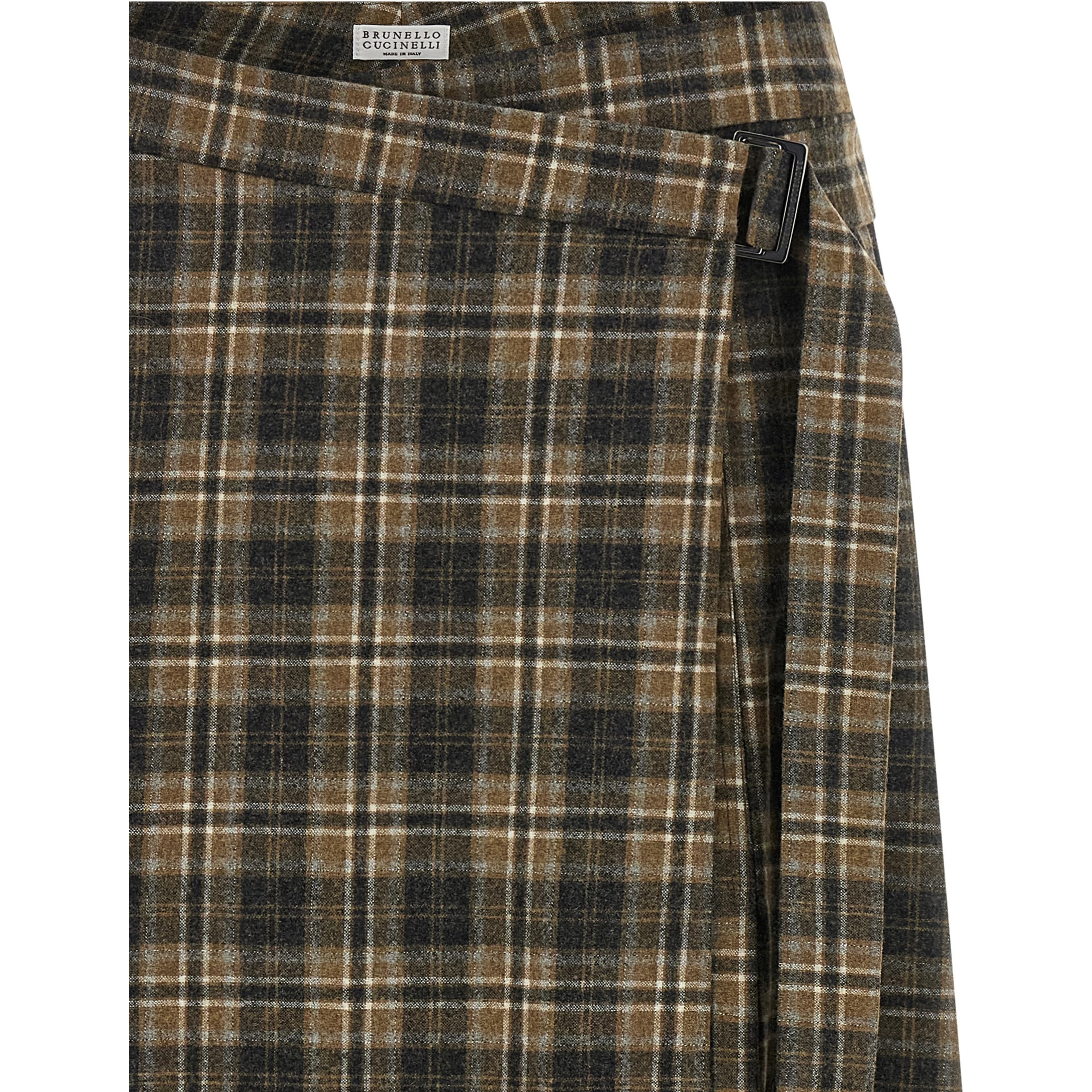 Brown Virgin Wool Mini Skirt