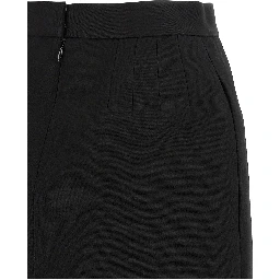 Black Virgin Wool Long Skirt