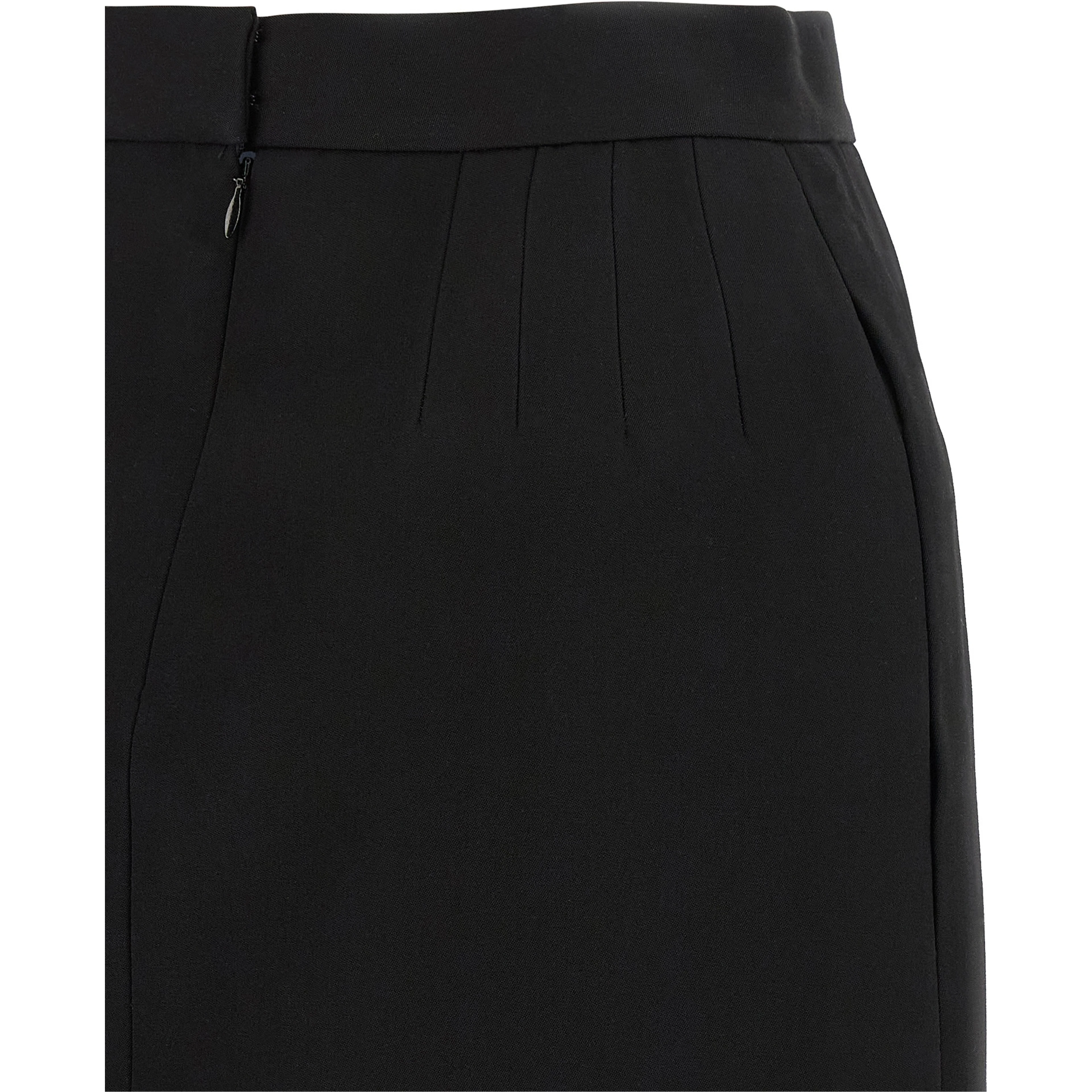 Black Virgin Wool Long Skirt