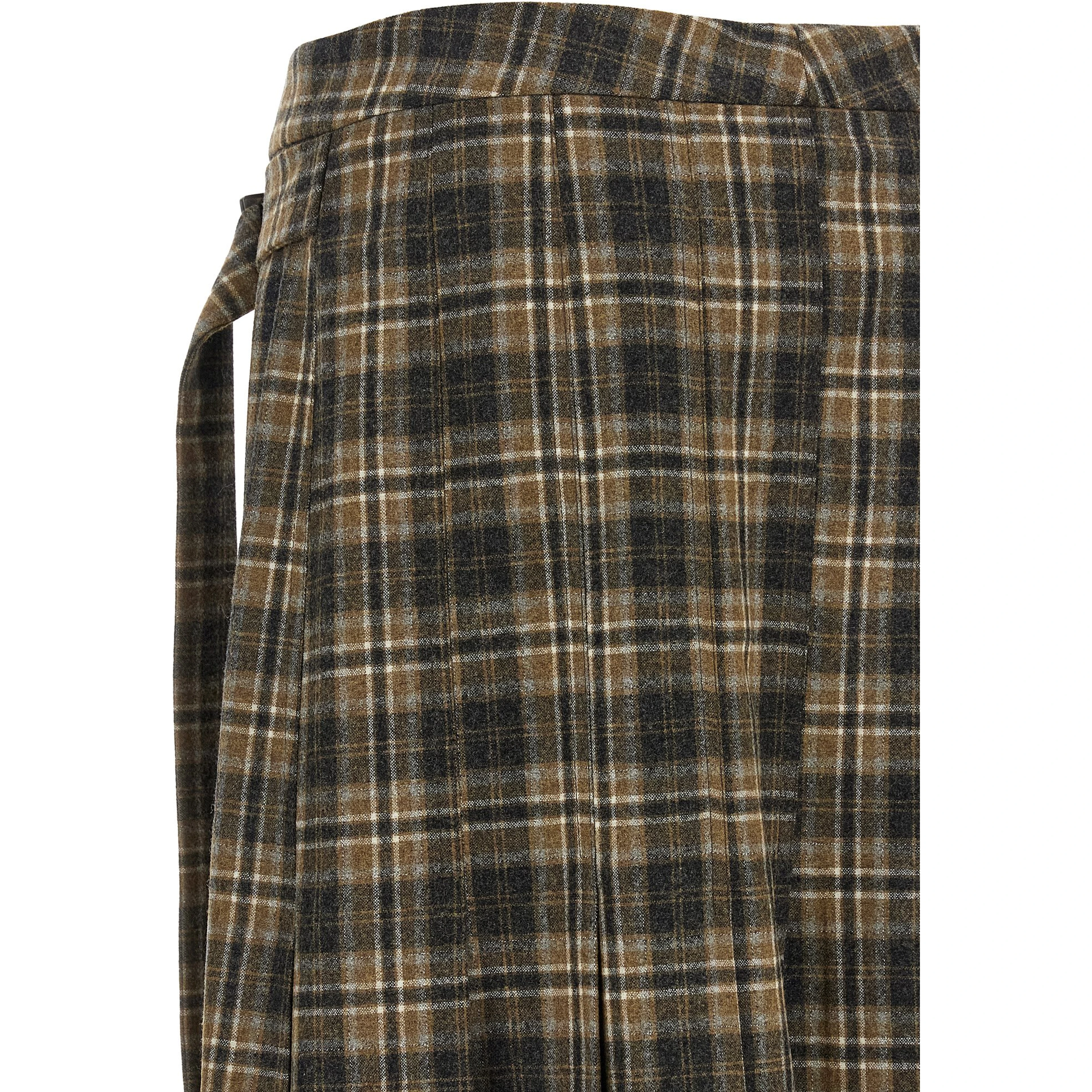 Brown Virgin Wool Mini Skirt