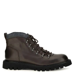 Brown Calf Leather Bos Taurus Lace-Up Boots