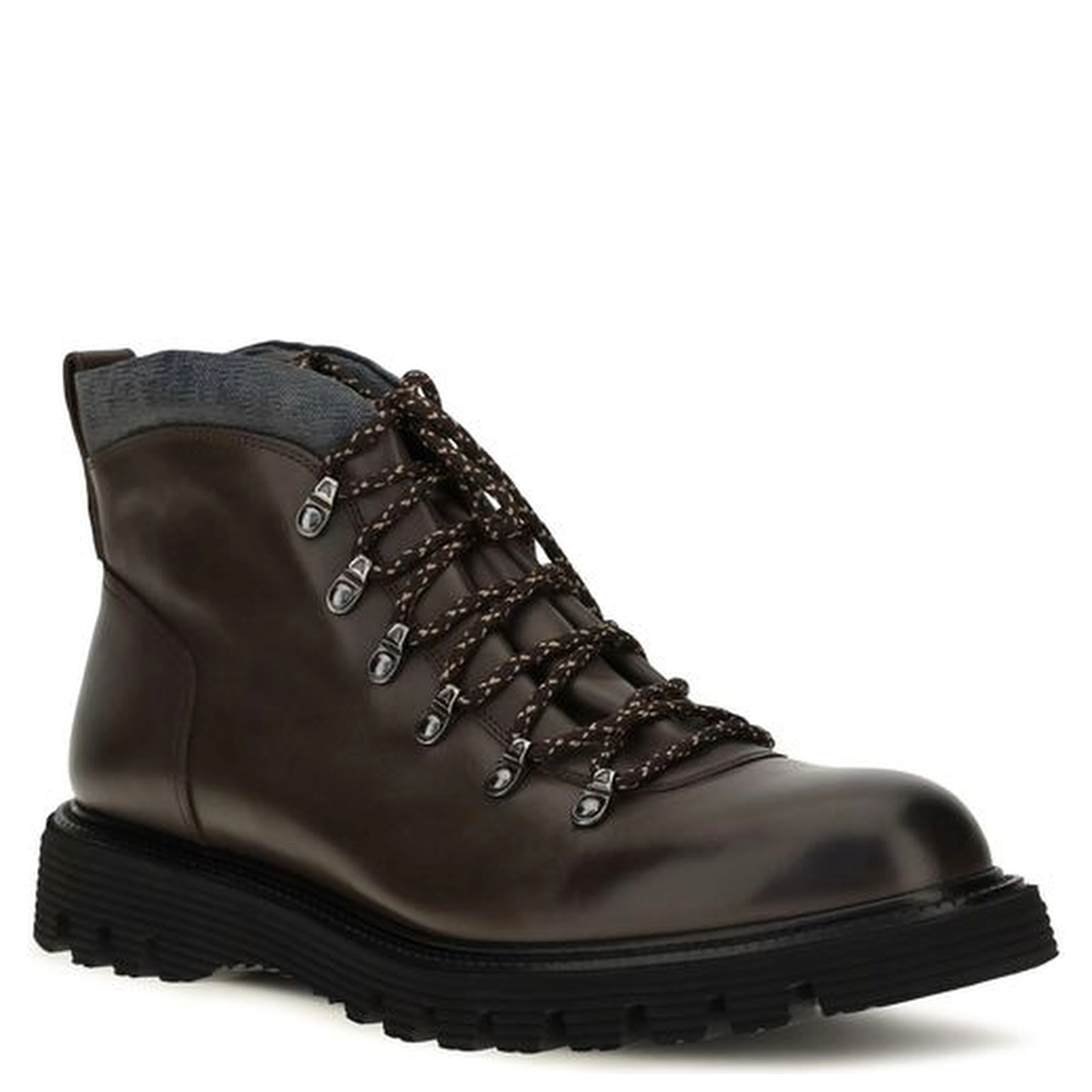 Brown Calf Leather Bos Taurus Lace-Up Boots