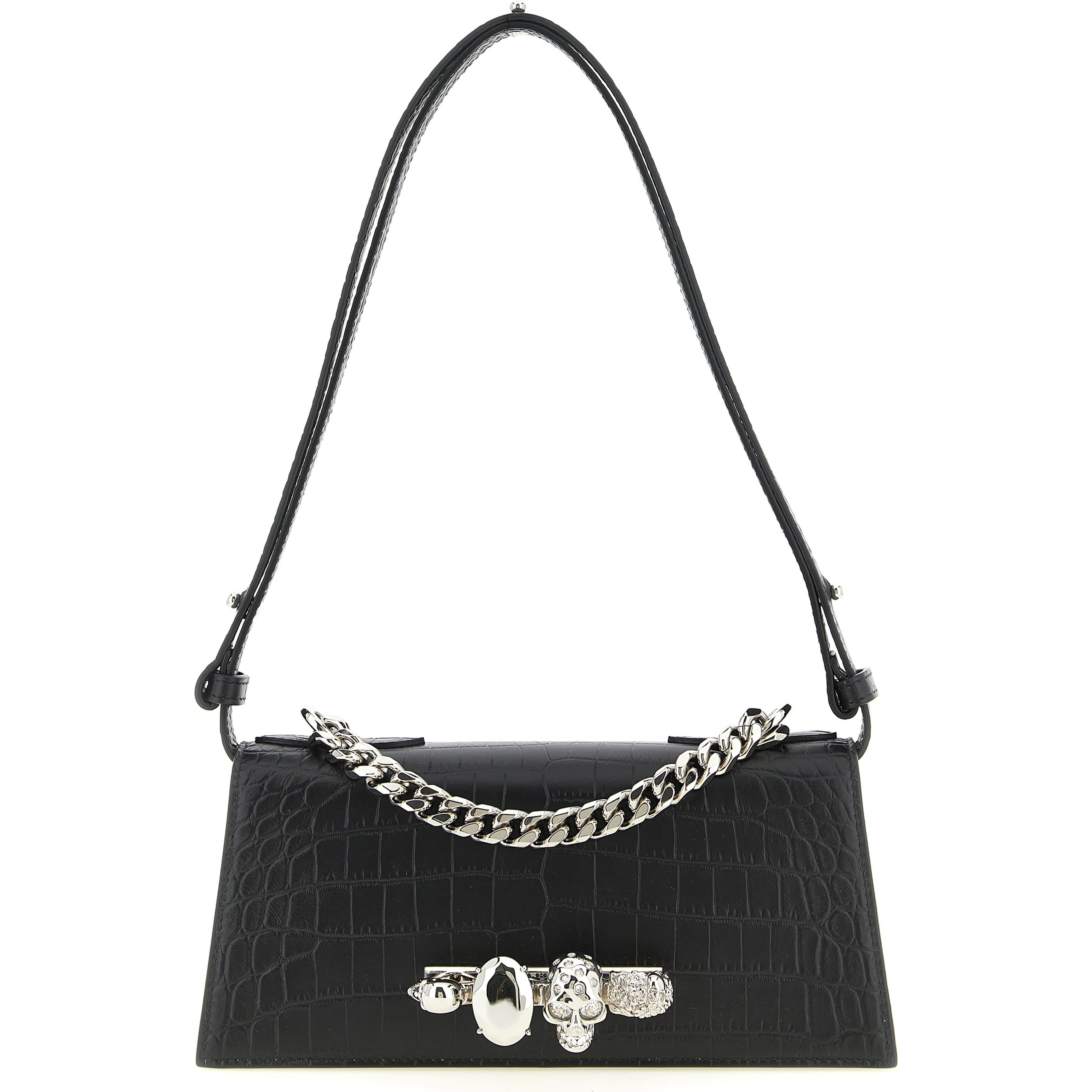 Black Calfskin Shoulder Bag