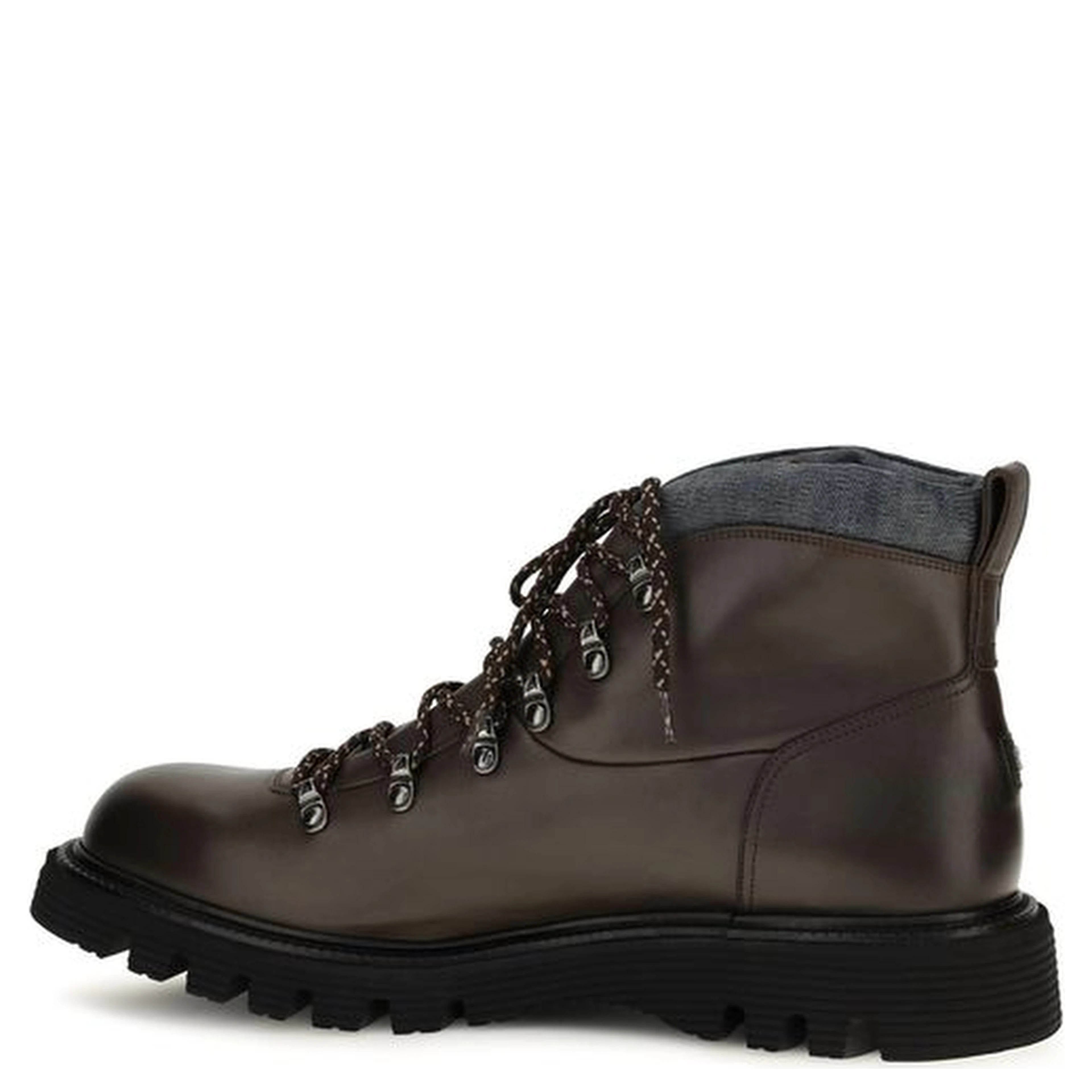 Brown Calf Leather Bos Taurus Lace-Up Boots