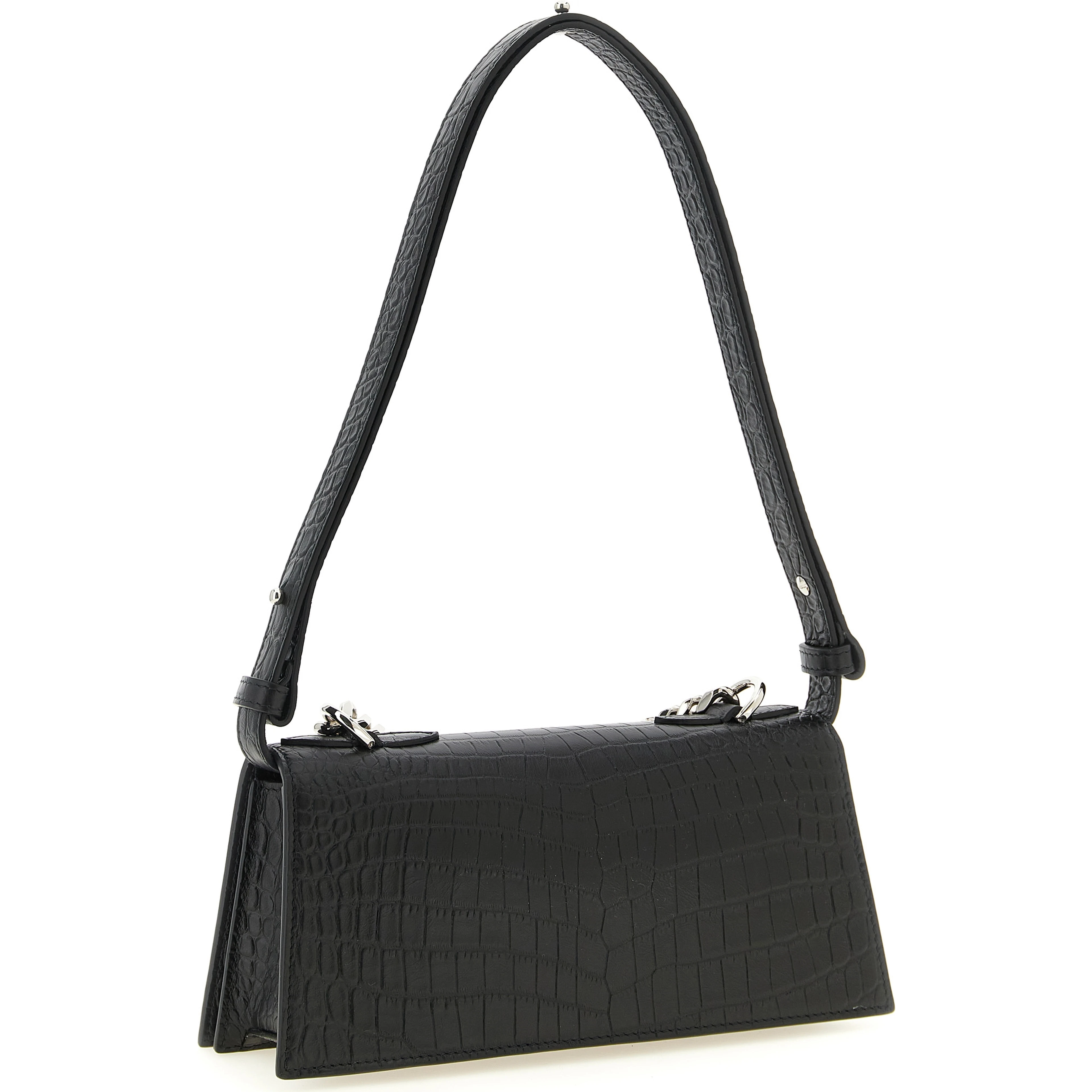 Black Calfskin Shoulder Bag