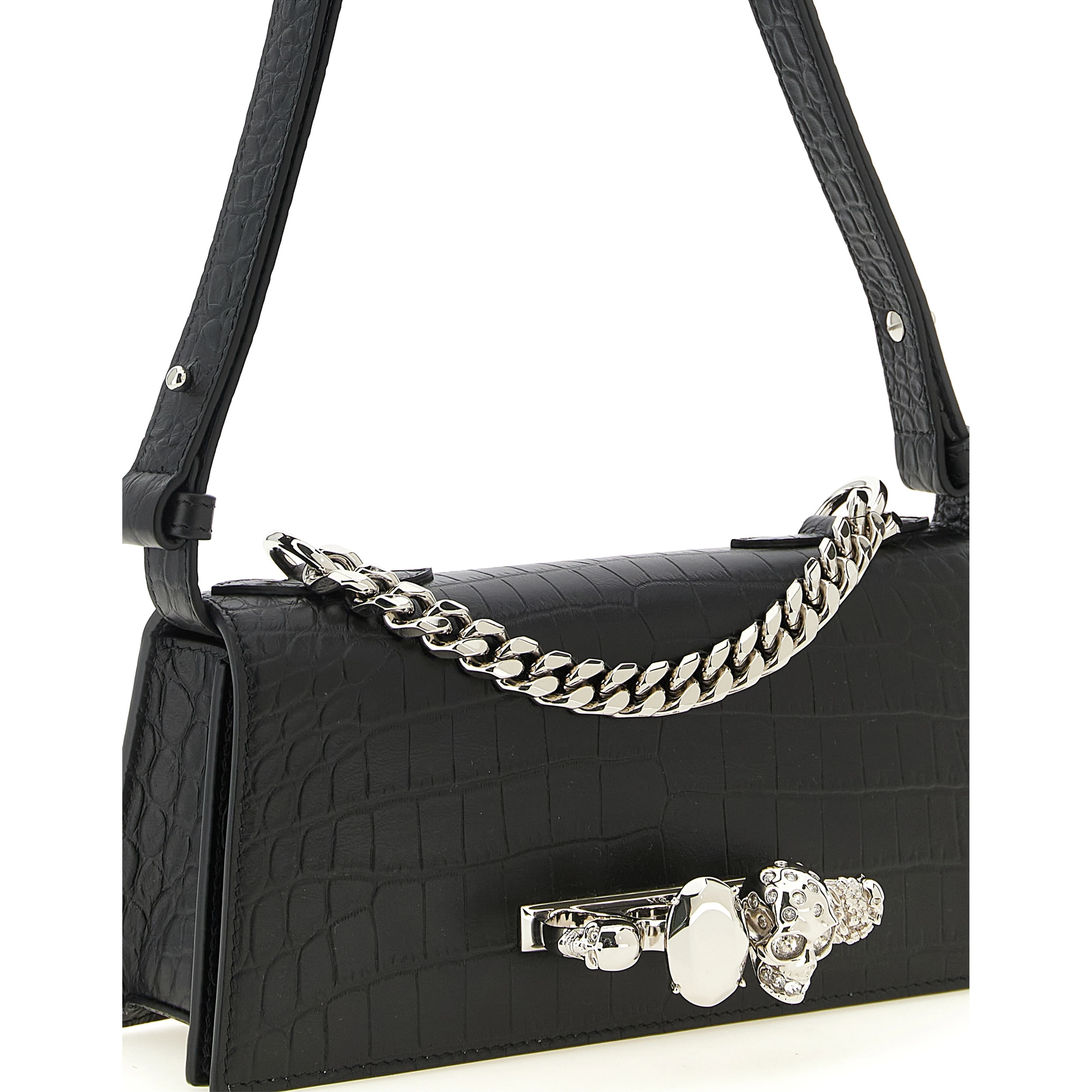 Black Calfskin Shoulder Bag