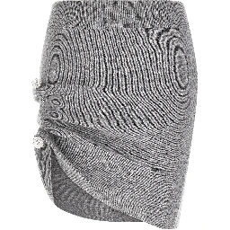 Gray Virgin Wool Long Skirt