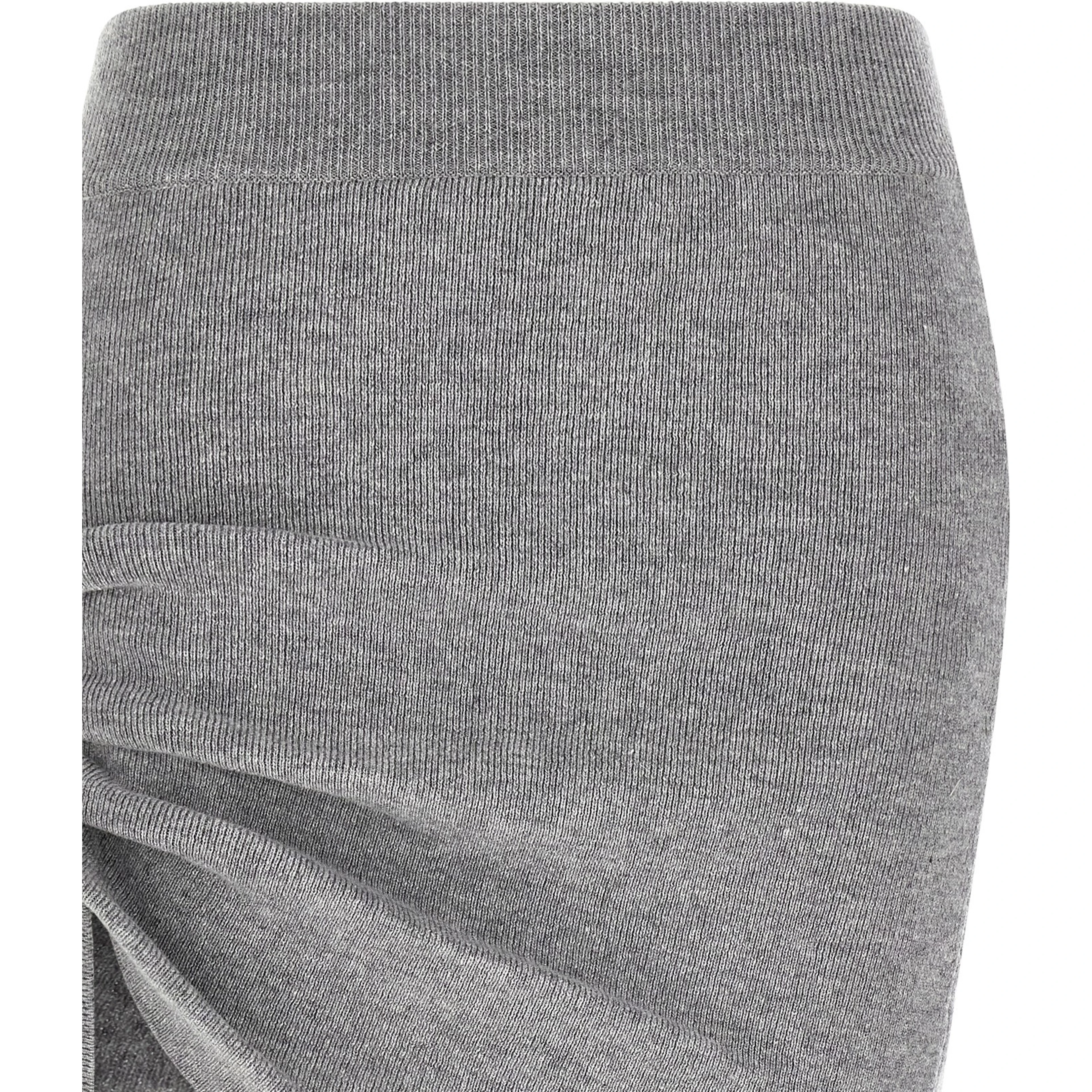 Gray Virgin Wool Long Skirt