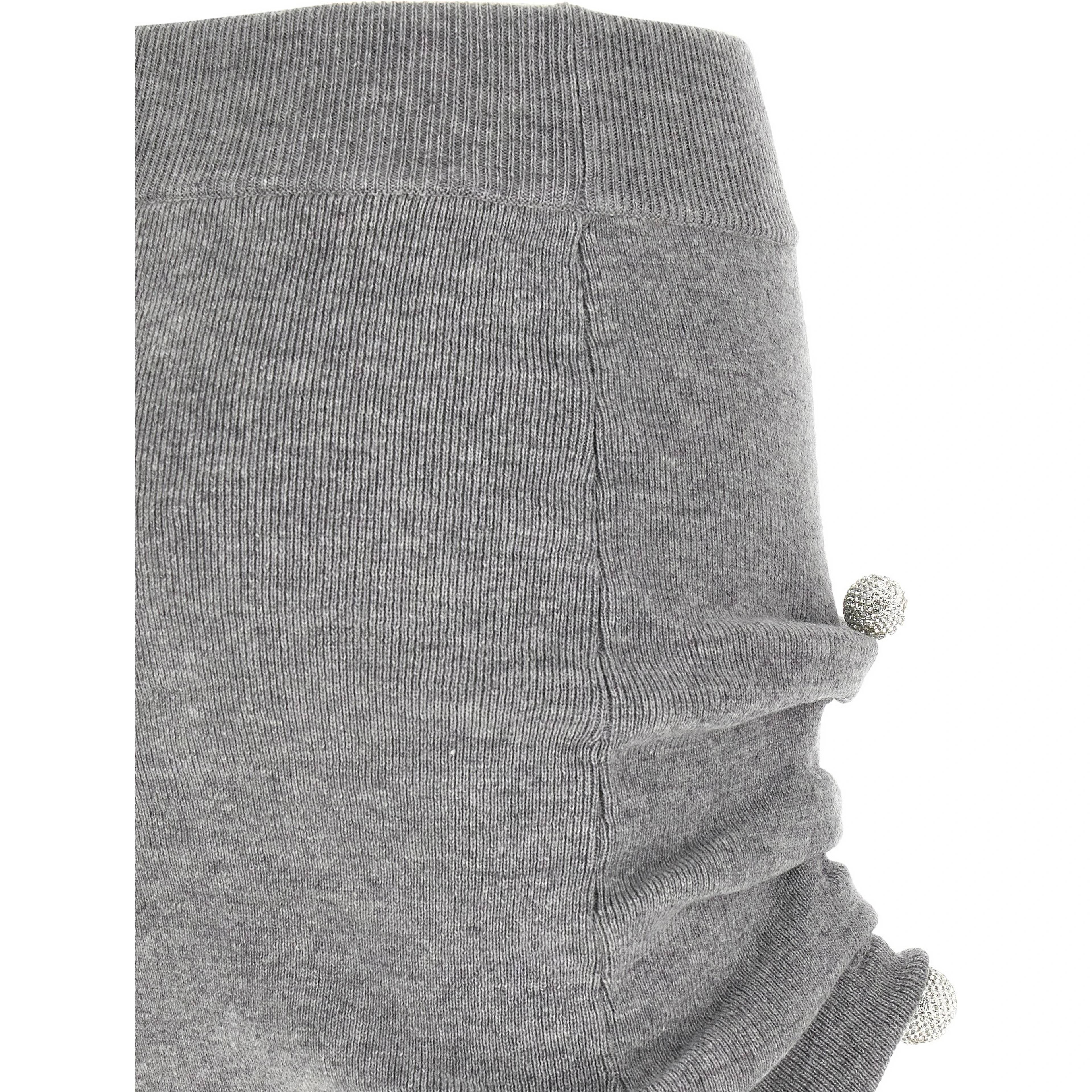 Gray Virgin Wool Long Skirt