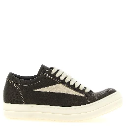 Brown Lamb Leather Low Top Sneakers