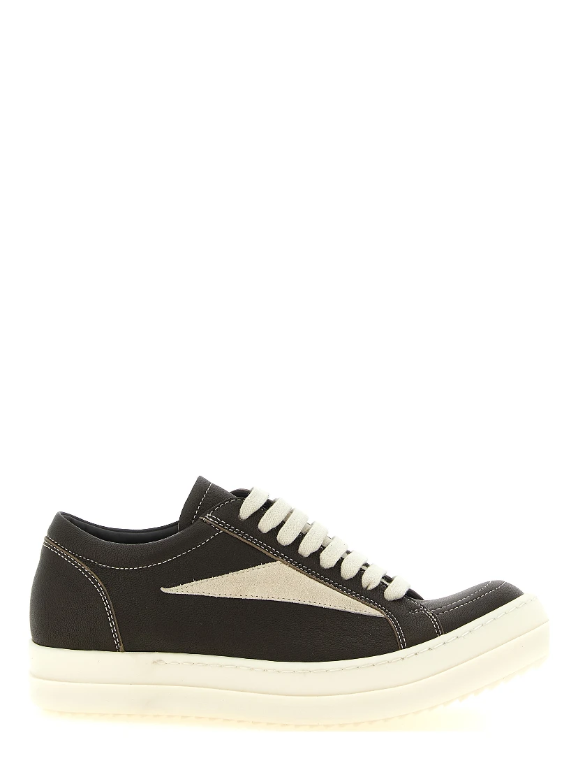 Brown Lamb Leather Low Top Sneakers