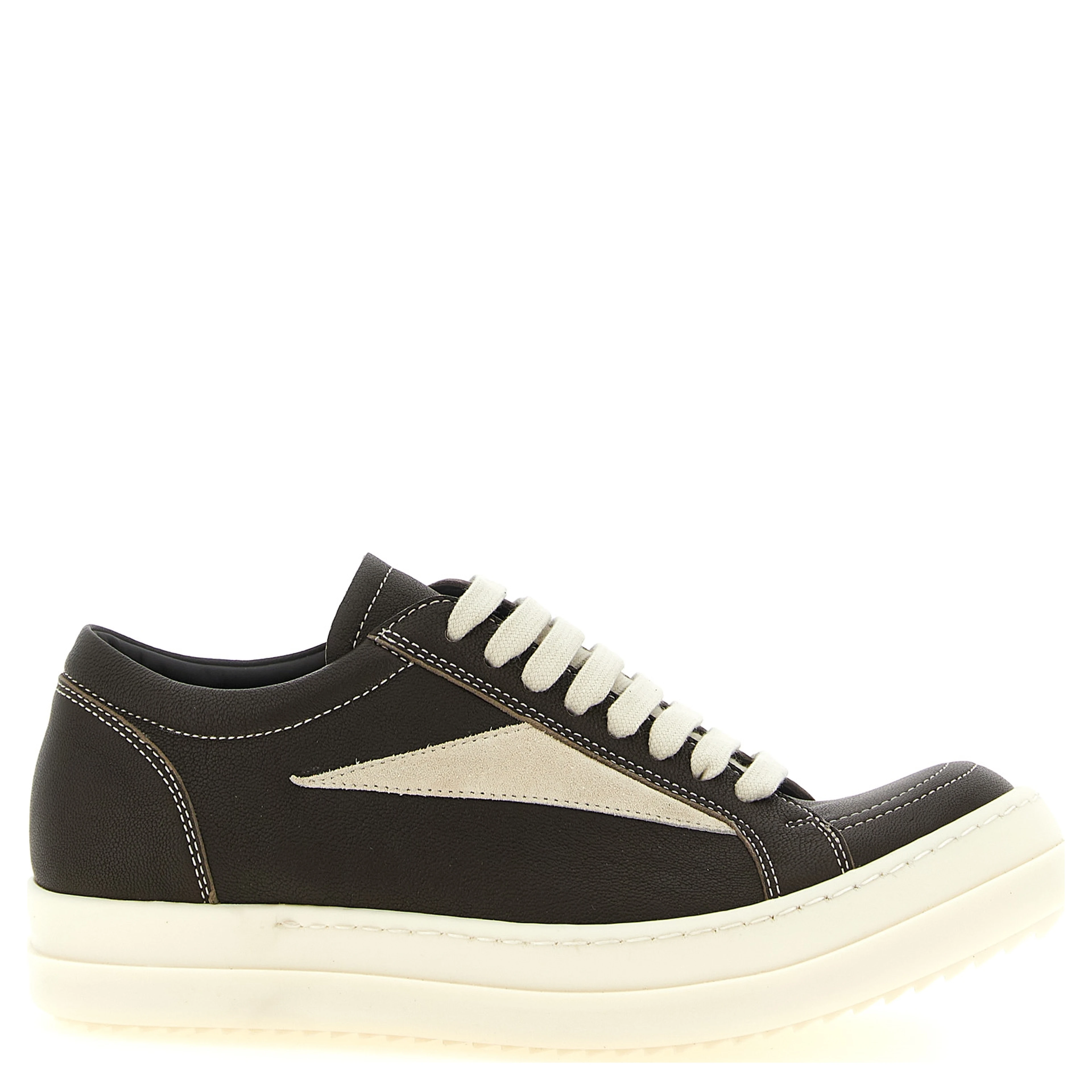 Brown Lamb Leather Low Top Sneakers