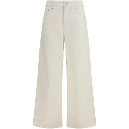 White Cotton Casual Pants