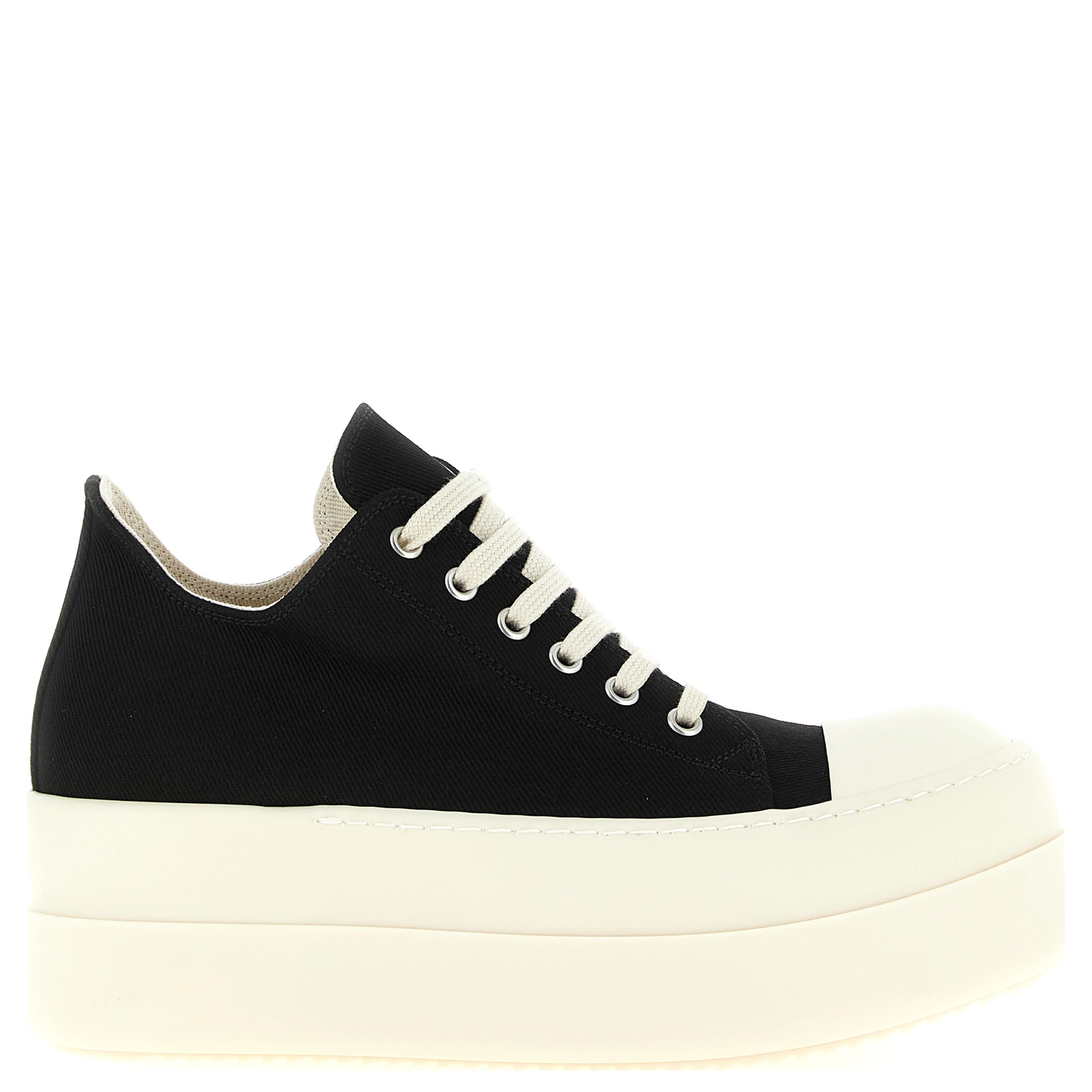 Black Cotton Chunky Sneakers