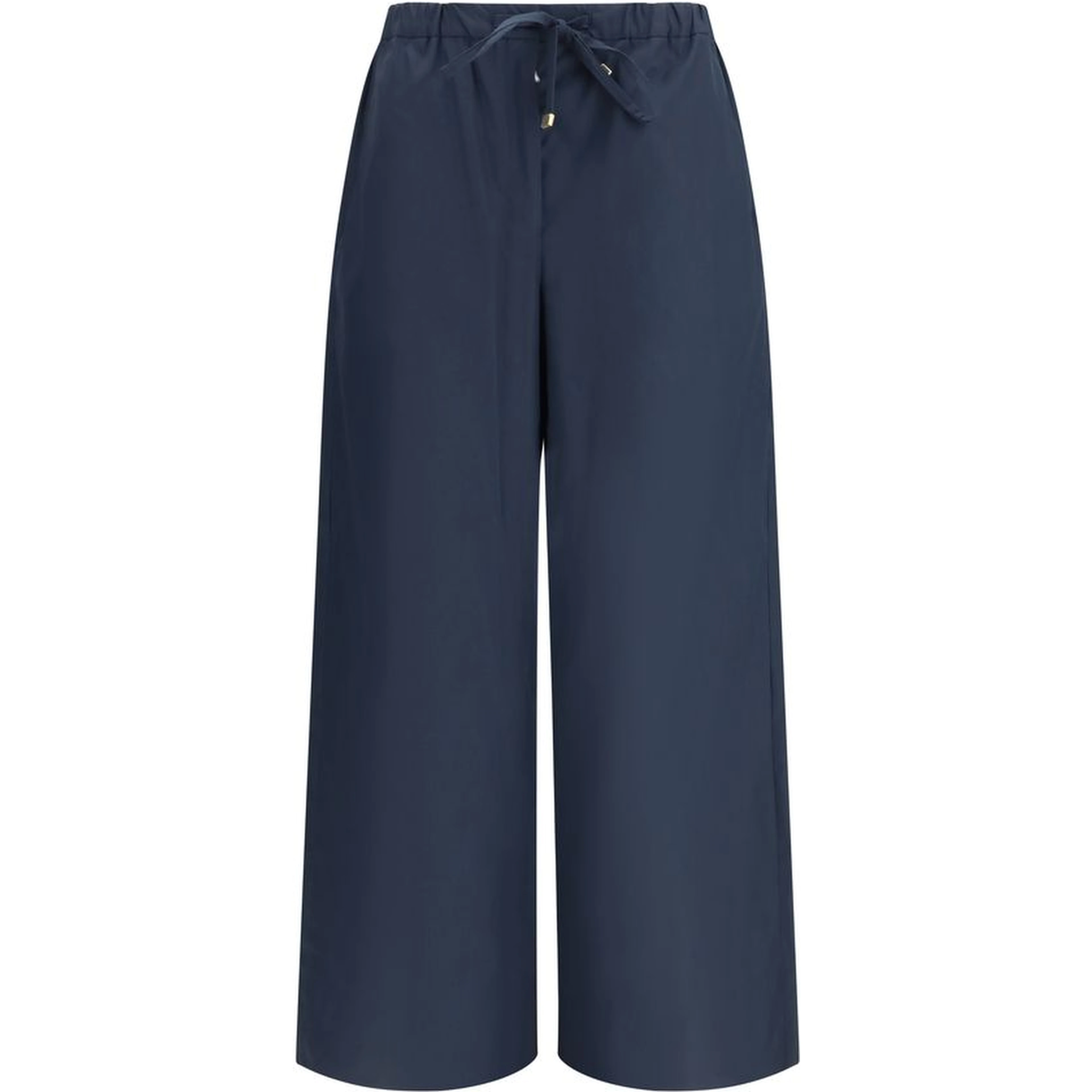 Blue Cotton Casual Pants