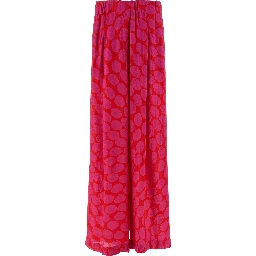 Fuchsia Viscose Casual Pants