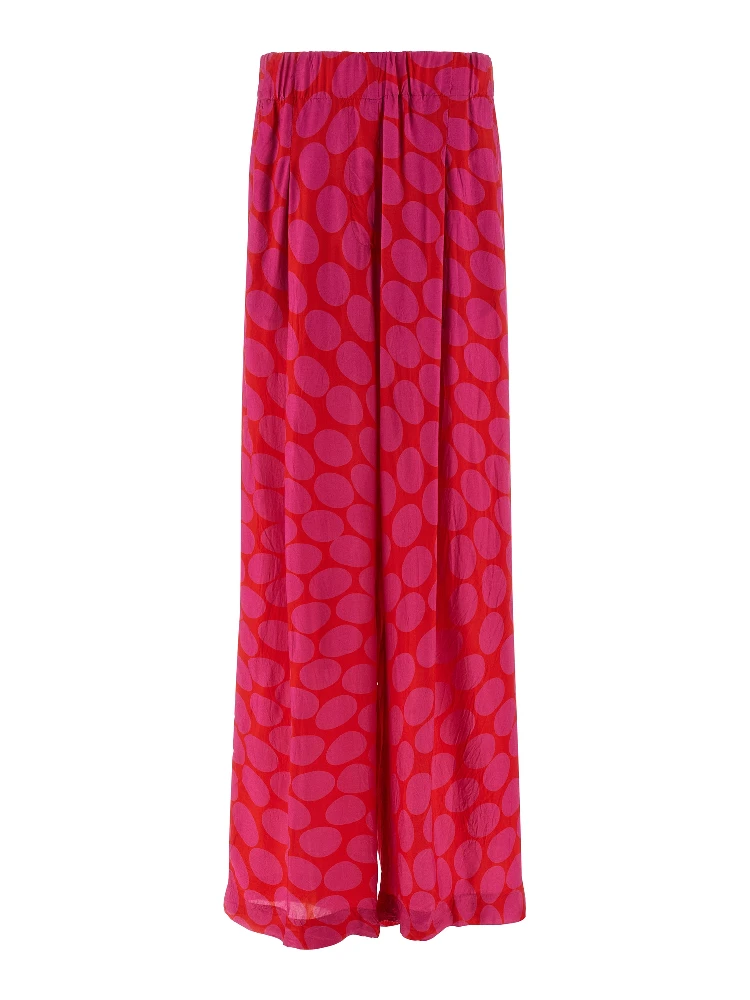 Fuchsia Viscose Casual Pants