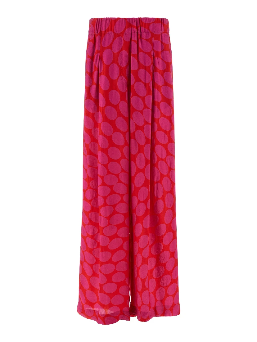 Fuchsia Viscose Casual Pants