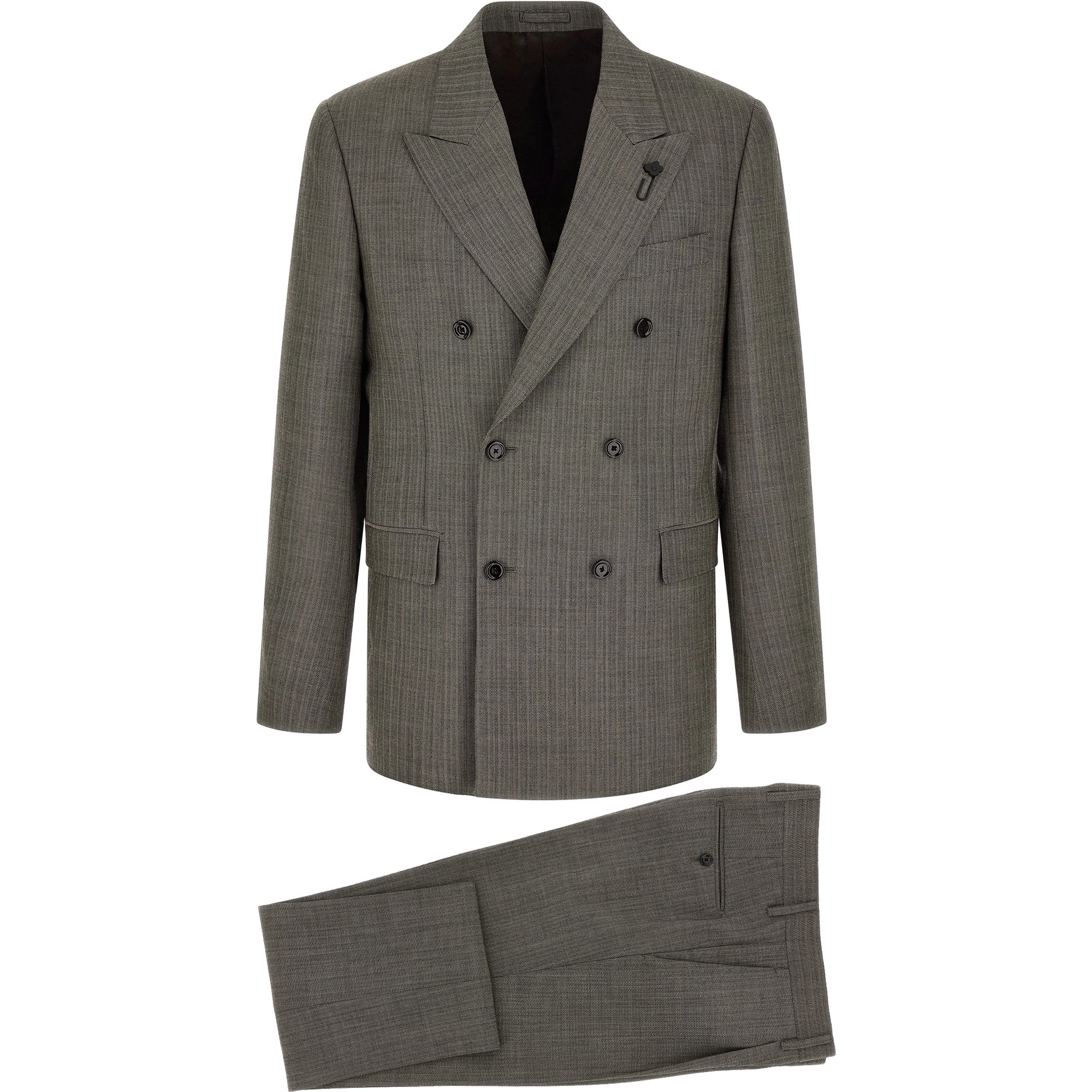 Gray Virgin Wool Two-Piece Suit