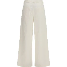 White Cotton Casual Pants