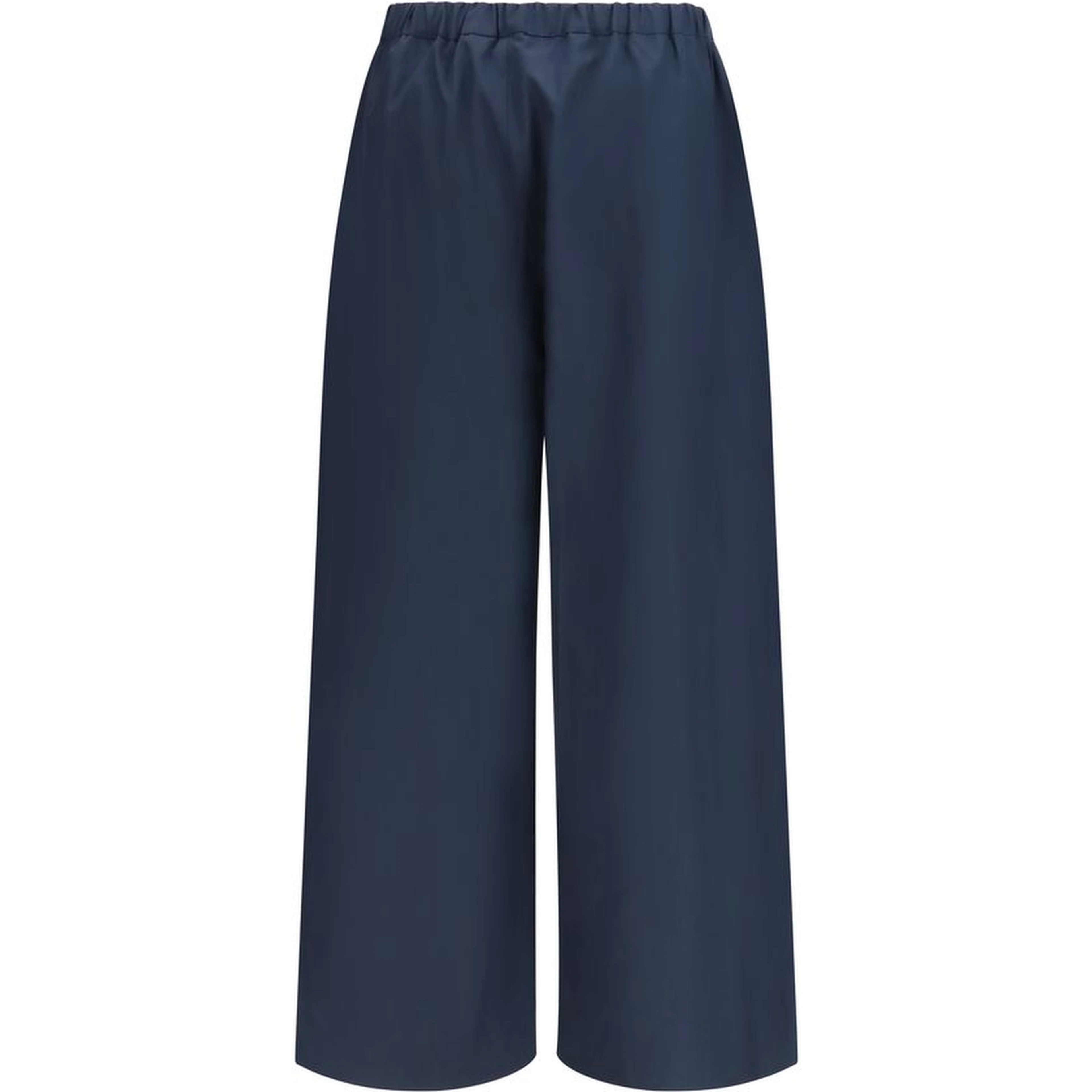 Blue Cotton Casual Pants